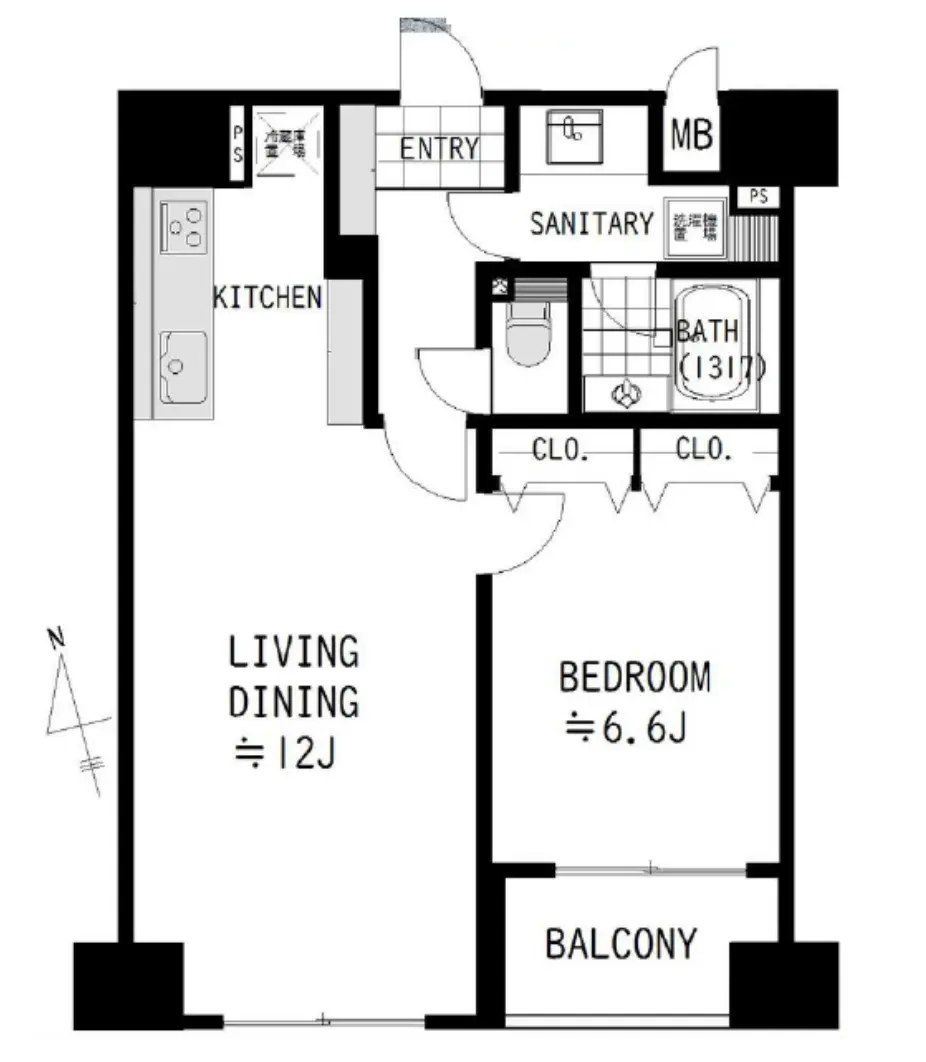 Floor plan — Sangenjaya 2 min Pet OK Renovated 1 Bedroom Apartment