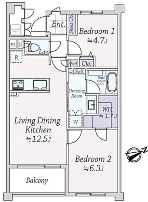 Floor plan — Sangenjaya 6 min Renovated 2 Bedroom Apartment
