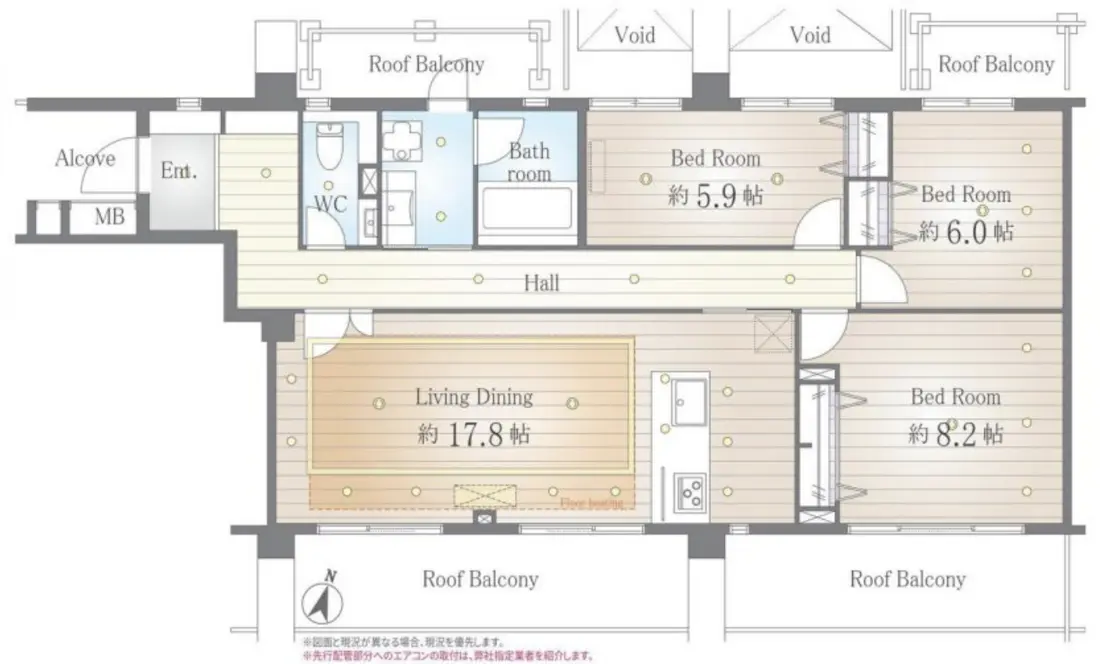 Floor plan — Yoga 19 min Pent House Roof Balcony Renovated 3 Bedroom Apartment