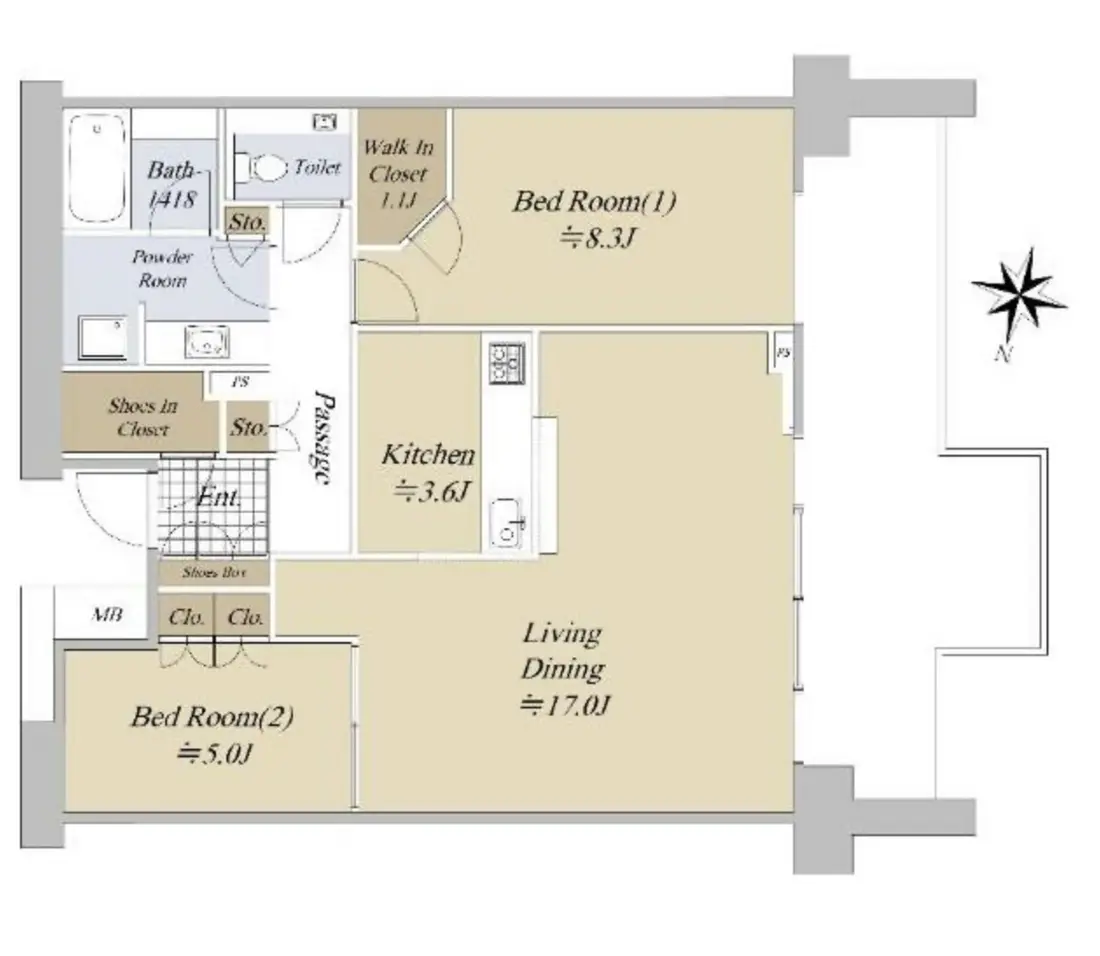 Floor plan — Sangenjaya 11 min Renovated 2 Bedroom Apartment