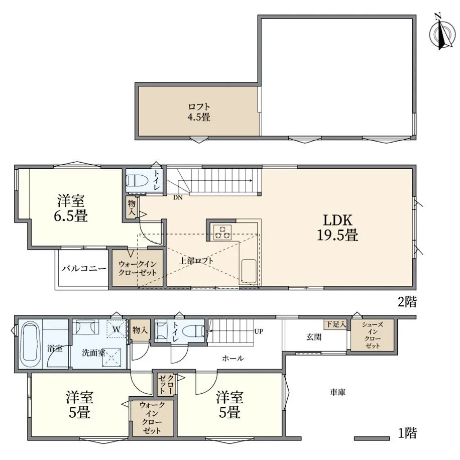 Floor plan — Toritsudaigaku 7 min Brand New 3 BedroomWood House