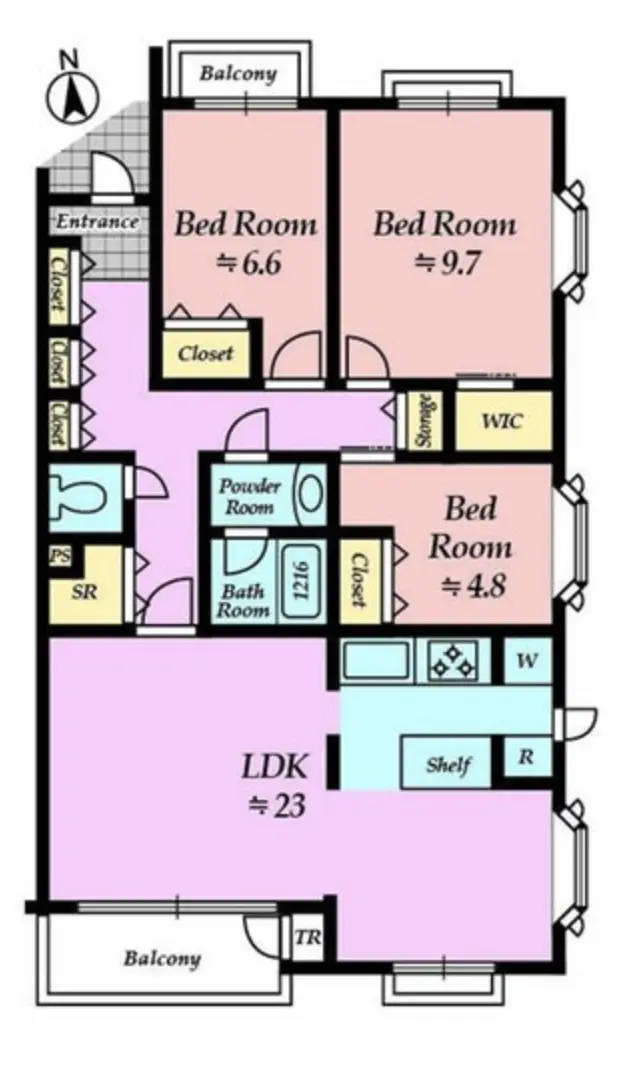 Floor plan — Gakugeidaigaku 5 min Pent House Renovated 3 Bedroom Apartment