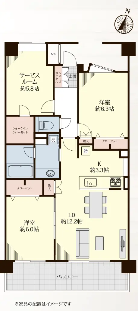 Floor plan — Toritsudaigaku 9 min Renovated 2 Bedroom Apartment