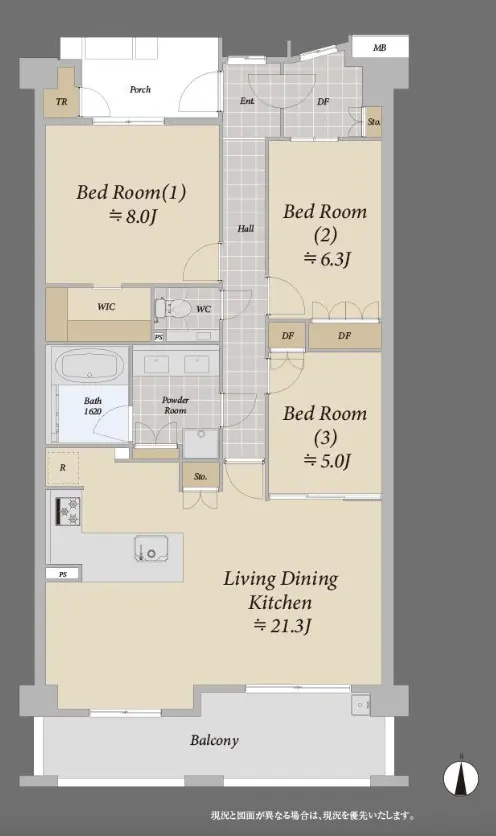 Floor plan — Komabatodaimae 10 min Renovated 3 Bedroom Apartment