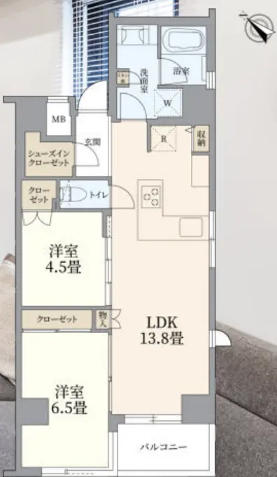 Floor plan — Nakameguro 11 min Renovated 2 Bedroom Apartment