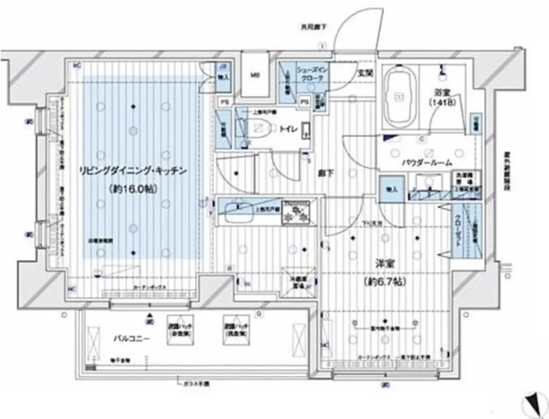Floor plan — Meguro 13 min Pent House Renovated 1 Bedroom Apartment
