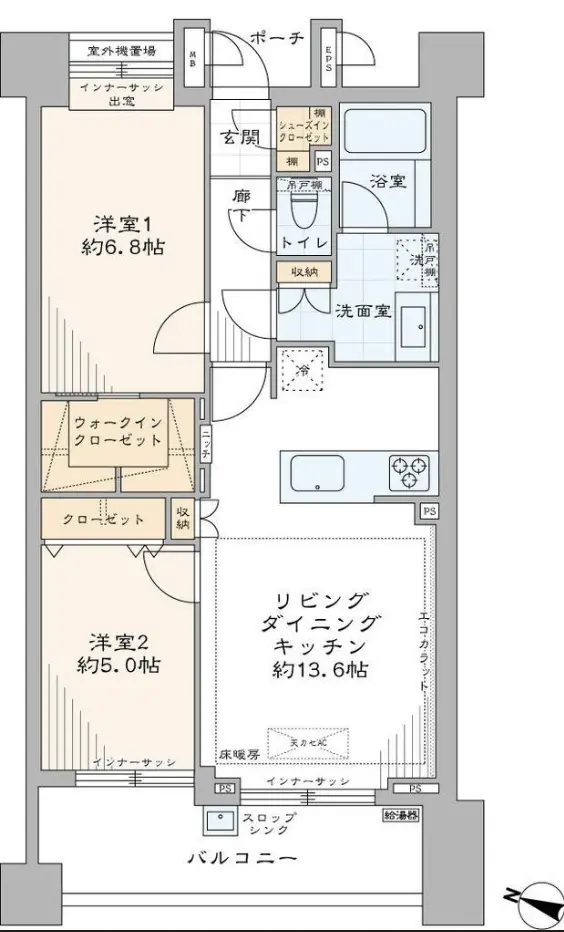Floor plan — Shibuya 13 min Designer Renovated 2 Bedroom Apartment