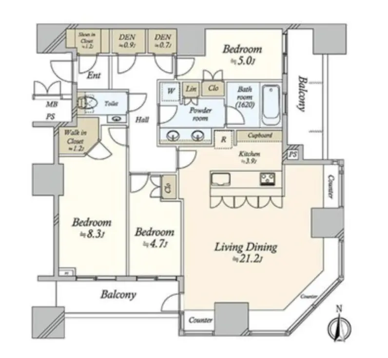 Floor plan — Park Tower Grand Sky High Floor City View