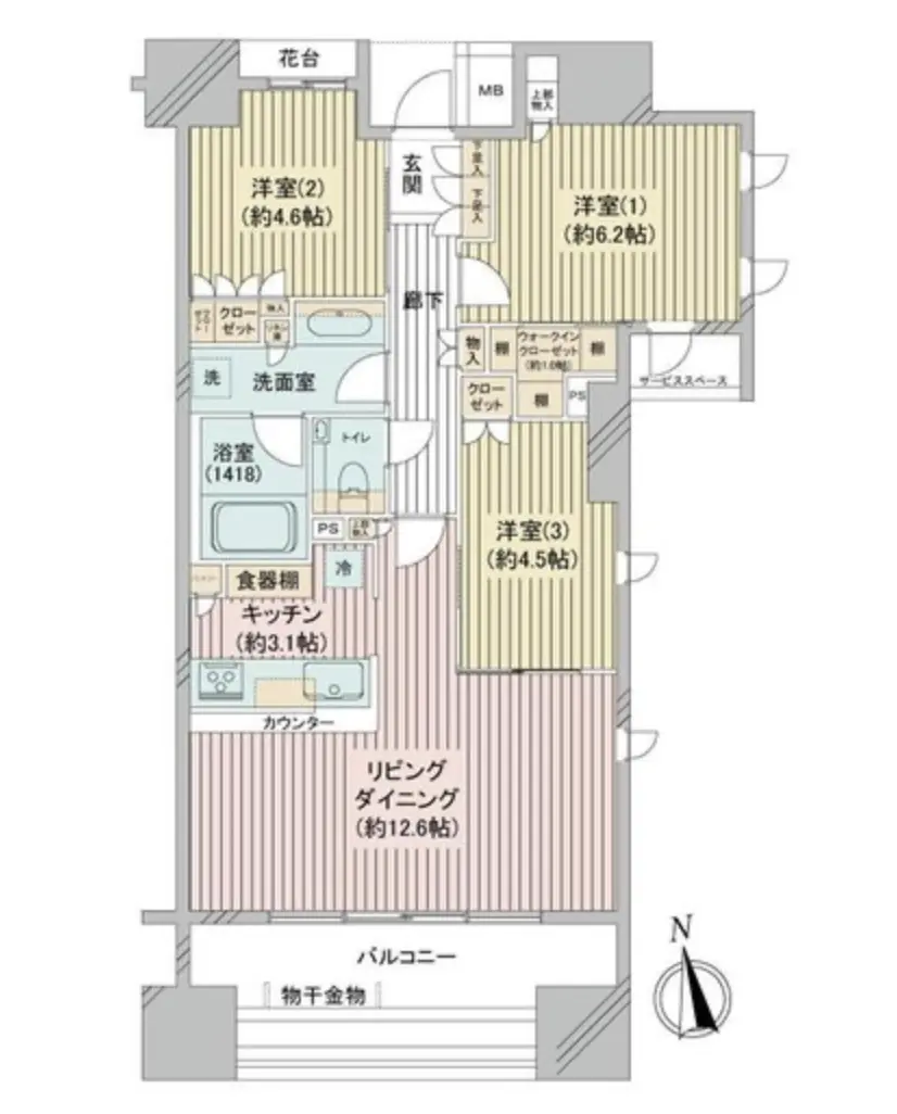 Floor plan — Ueno 7 min Modern 3 Bedroom Apartment