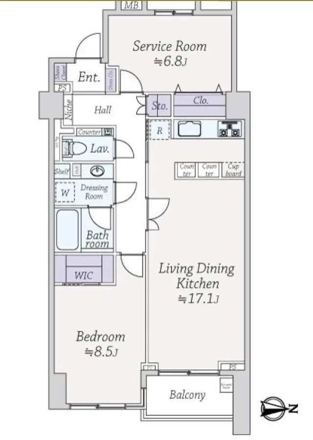 Floor plan — Gakugei 8 min Renovated 2 Bedroom Apartment
