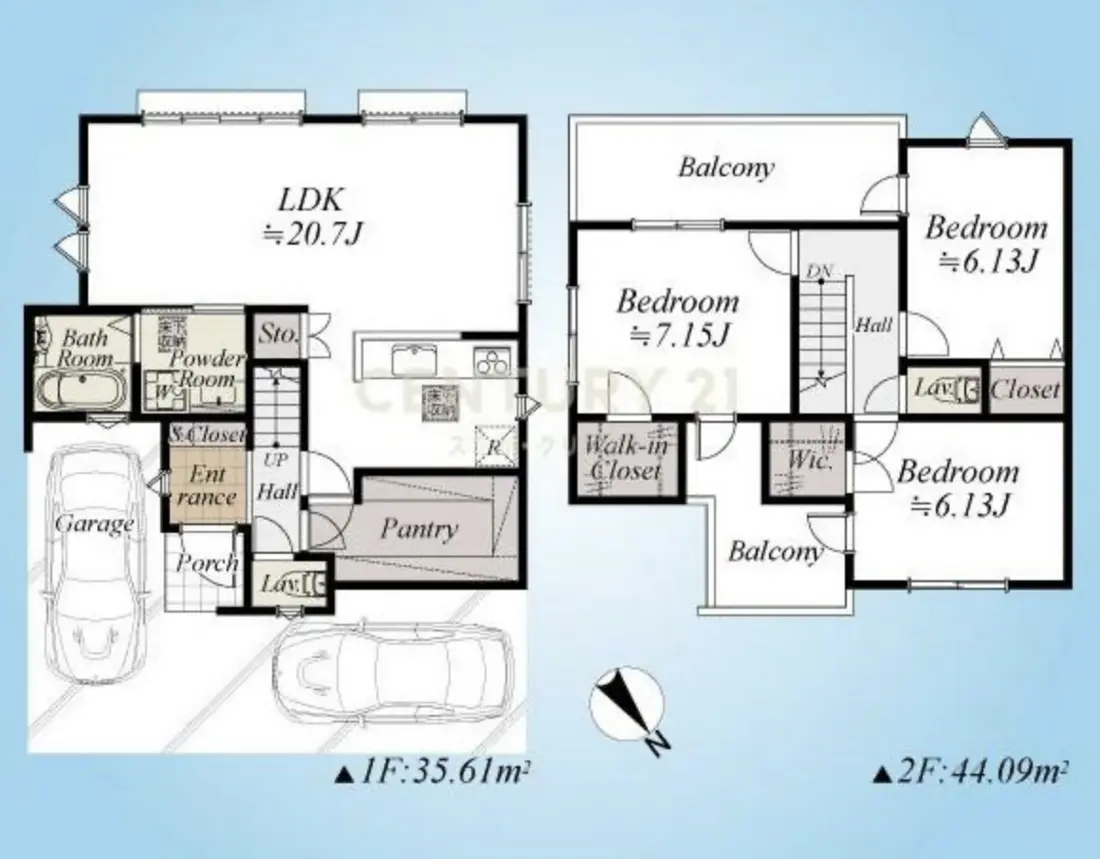 Floor plan — Gakugei Daigaku 16 min Brand New House 2 Car Park