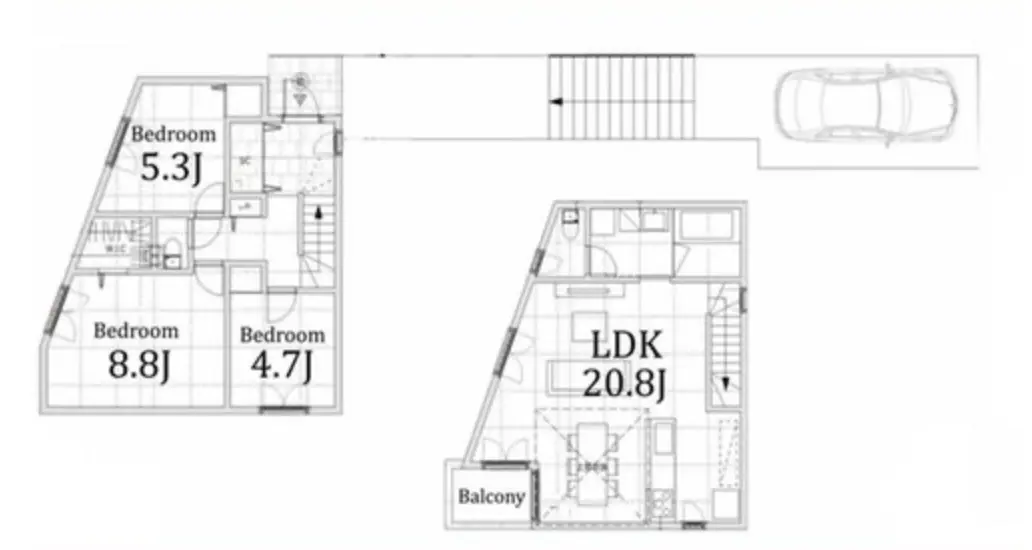Floor plan — Jiyugaoka 8 min Brand New House