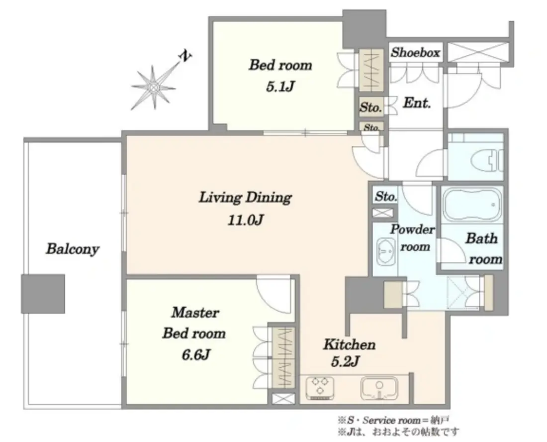 Floor plan — Jingumae Residence 2 Bedroom Apartment