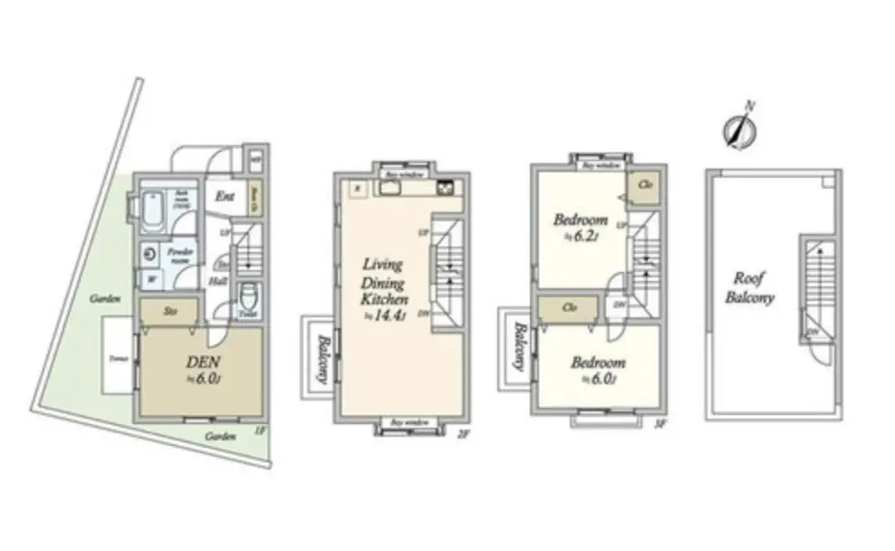 Floor plan — Ebisu 10 min Duplex Apartment