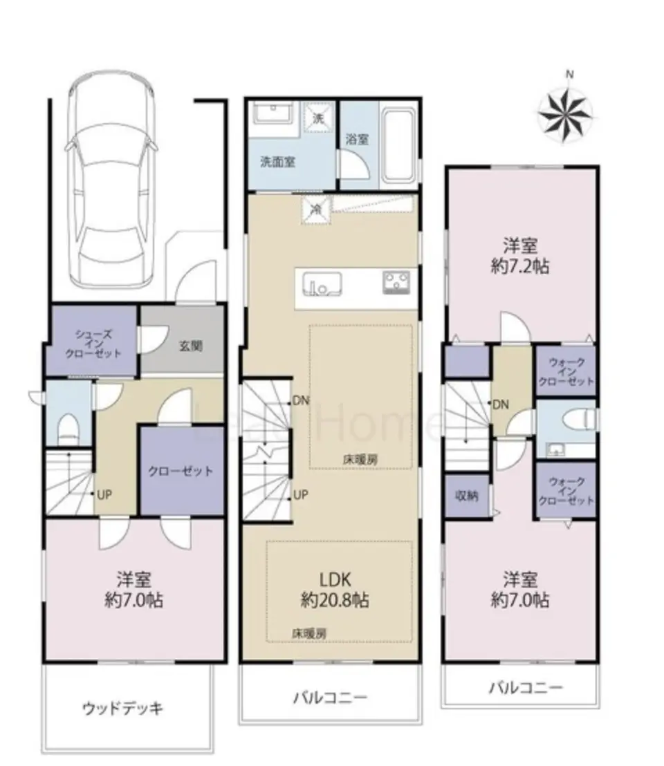 Floor plan — Yutenji Brand New House 16min to Station
