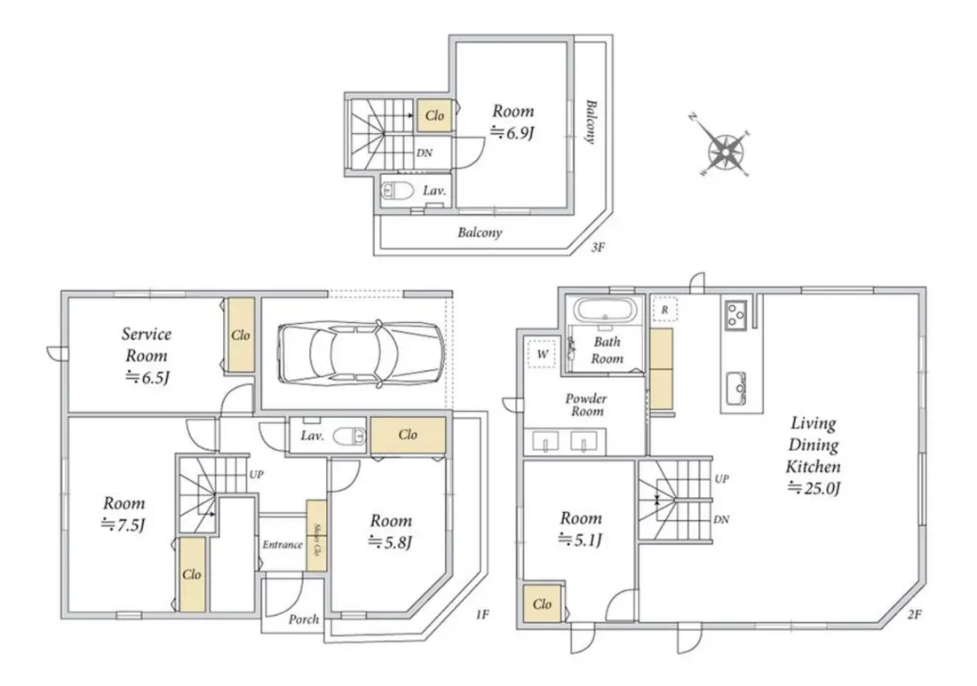 Floor plan — Komazawa 8 min Brand New House