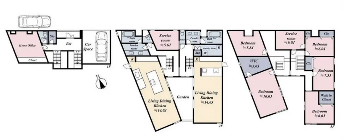 Floor plan — Kakinokizaka Vintage Designer House 5 Bedroom with Private Terrace