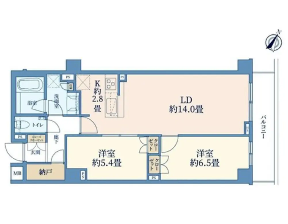 Floor plan — Sakurashinmachi 8 min Modern Apartment 2LDK (1)