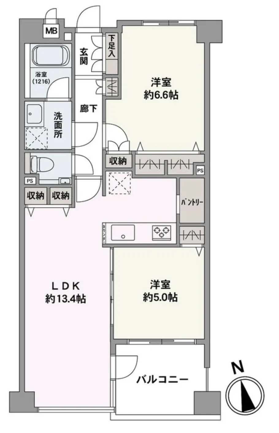 Floor plan — Gakugei Daigaku 8 min Designer Renovated 2LDK