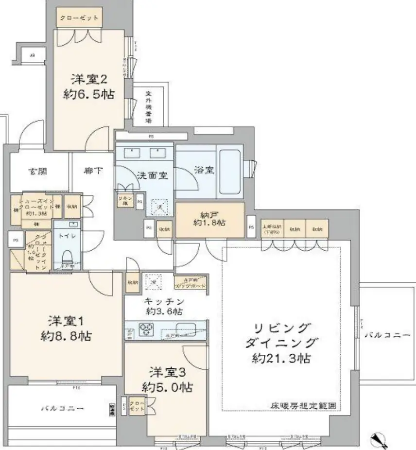 Floor plan — Park House Nakameguro 3 Bedroom Greenery view