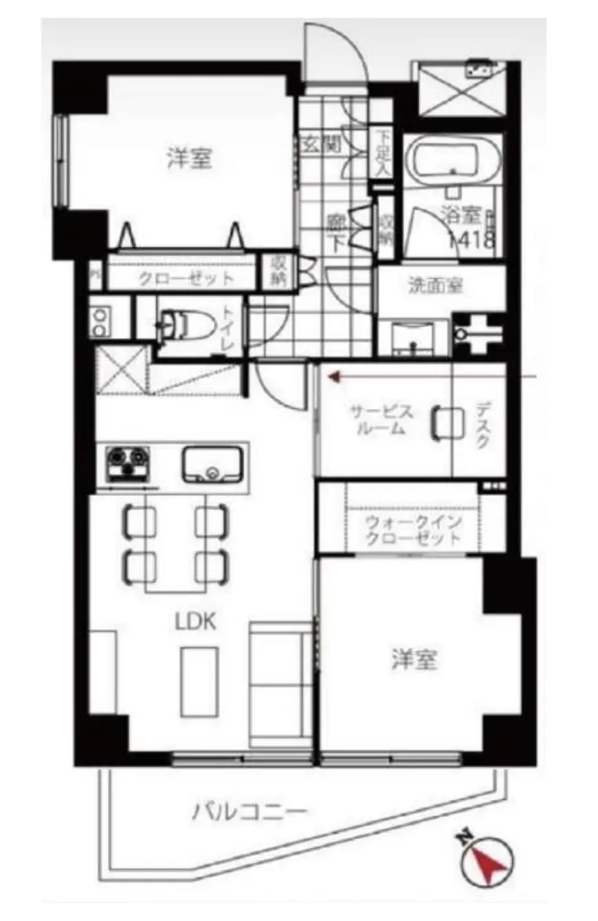 Floor plan — Shibuya 13 min / Shinsen 7 min Designer renovated 3 Bedroom Apartment