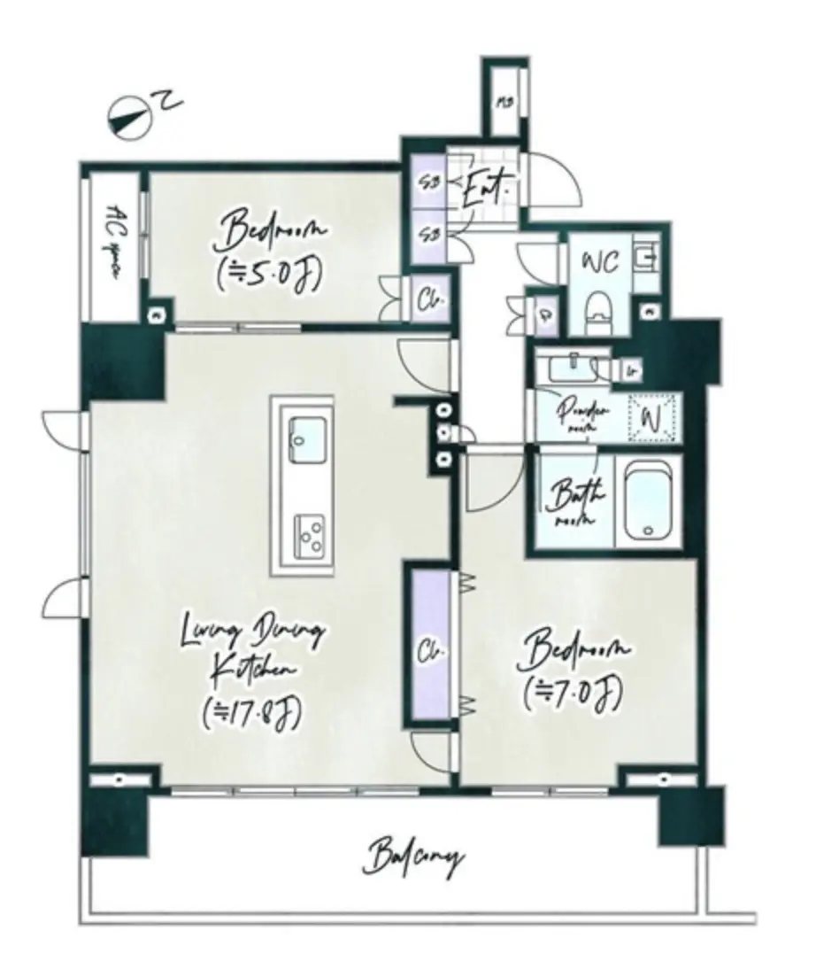 Floor plan — Roppongi 7 min Designer Apartment Azabudai Hills View