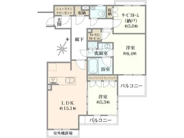 Floor plan — Royal Season Shirokanedai — 2LDK + Storage, 6 min to Shirokanedai
