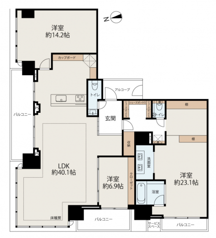 Proud Tower Shibaura 【Pent House】3 Bedroom Apartment