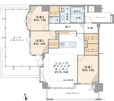 Kamimachi 2 min Roof Balcony 3 Bedroom Apartment