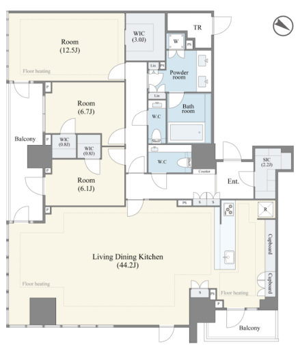 The Park House Takanawa Tower Pent House 3 Bedroom Apartment