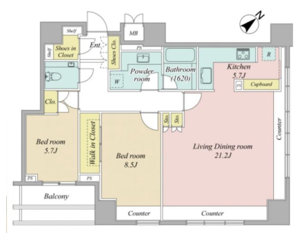 Roppongi-1-chome TokyoTower View  7 min 2 Bedroom Apartment