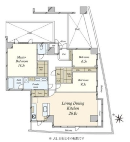 Ebisu 7 min Pent House Renovated 3 Bedroom Apartment