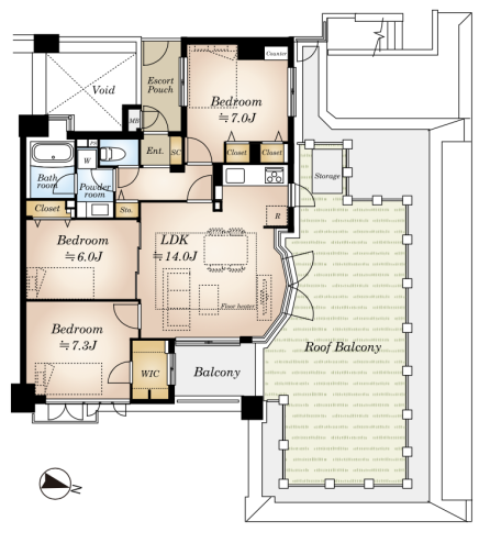 Gakugeidaigaku 11 min Roof Balcony 3 Bedroom Apartment