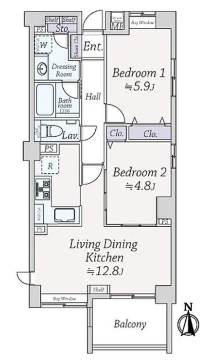 Hiroo 9 min Renovated 2 Bedroom Apartment