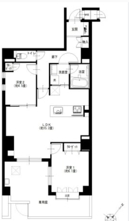 Shinsen 10 min Private Terrace 2 Bedroom Apartment