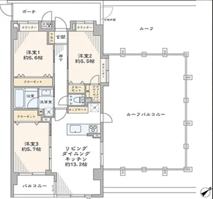 Senzoku 7 min Roof Balcony Renovated 3 Bedroom Apartment