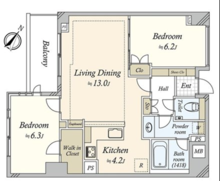 Meguro 9 min Renovated 2 Bedroom Apartment 