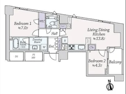 Shibakoen 2 min Renovated 2 Bedroom Apartment