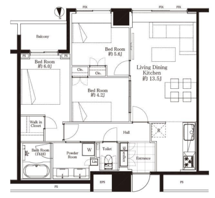 Takanawadai 6 min Renovated 3 Bedroom Apartment 