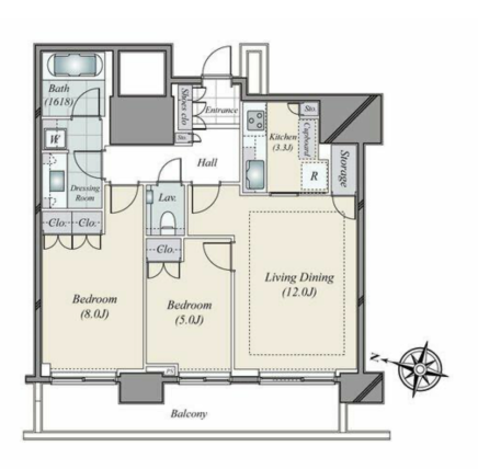 Akasaka 5 min Renovated 2 Bedroom Apartment 