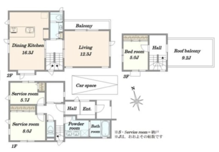 Sangenjaya 16 min Brand New House with Roof Balcony