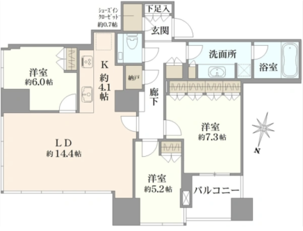 Osaki West City Tower Mid Floor 3LDK