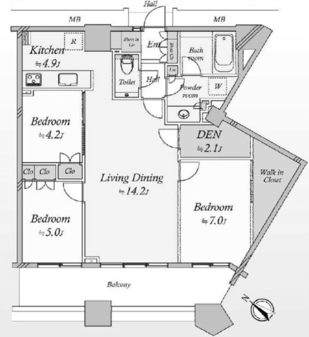 Shibaura Island Cape Tower High Floor Mt Fuji View 3 Bedroom Apartment